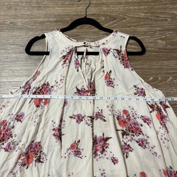 Free People Tree Swing Cream Floral Mini Dress Size S w Purple Flowers Boho - Picture 8 of 9